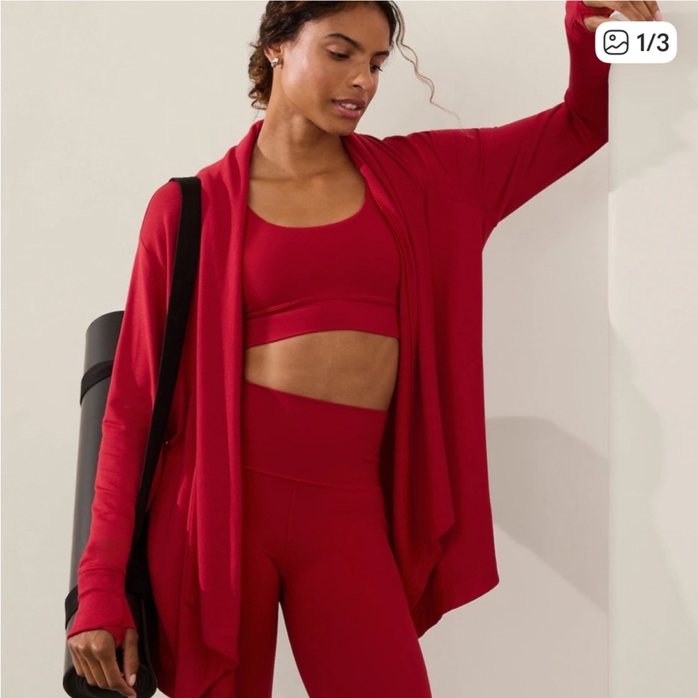 Athleta Pranayama Restore Wrap Cardigan Red Size 2X